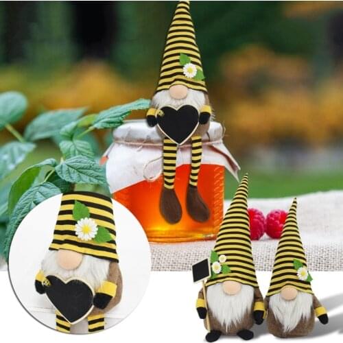 Bumble Bee Gnomes Plush Yellow & Black Scandinavian Tomte Honey Bee E7CB