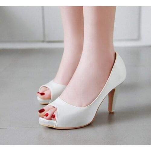 JETT DRAGON Womens Pumps Super High Heel Spring Autumn Peep Toe Thick Heels Slip on Platform 2021 New Sexy Fashion Pink Black 9