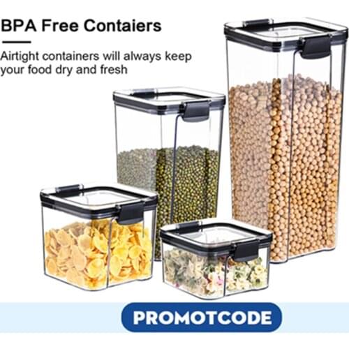 1300/1800ML PET Plastic Food Containers Transparent Stackable Dry Food Storage Box Kitchen Spaghetti Noodles Sealed Containers