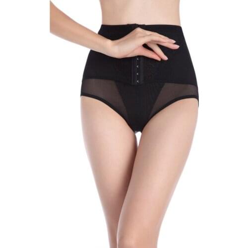 Shaping Pants Ladies Postpartum Breasted Mid Waist Ice Silk Abdomen Hip-Lifting Lace Thin Breathable Underpants