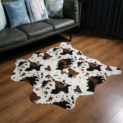 MustHome Area Rug for Living Room Cow Print Rug Faux Cowhide Rug for Kids Rooms/Living Room 140x160cm