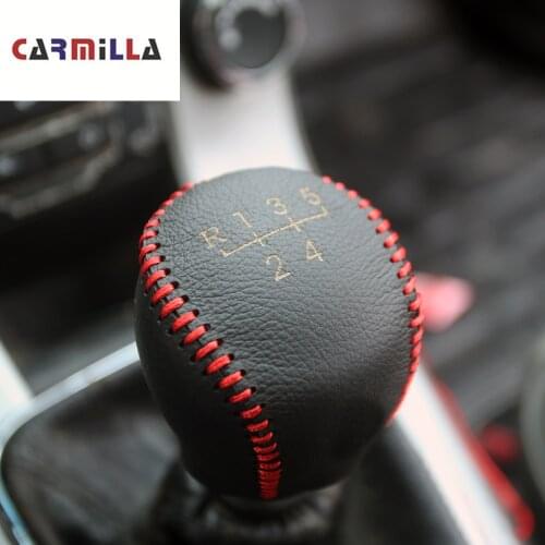 Carmilla Leather Car Gear Head Shift Knob Collars Handbrake Cover Fit for Chevrolet Chevy Cruze 2009 - 2015 Sedan Hatchback