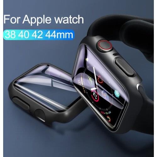 Matte Protector Case for Apple Watch 6 44mm 40mm PC Shell for Apple Watch 42mm 38mm Iwatch Series 5 4 3 Screen Watchcover +Film