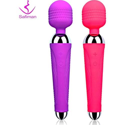 Powerful oral clit Vibrators for Women USB Charge AV Magic Wand Vibrator Massager Adult Sex Toys for Woman Masturbator