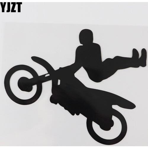 YJZT 15.3CMX12.6CM Cool Freestyle Motocross Trick Decal Vinyl Car Sticker Black/Silver 8A-1148