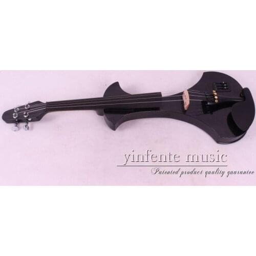 New black 4 strings 4/4 Electric Violin Silent Solid wood Fine Tone Black #20-6