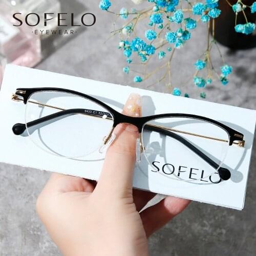 Semi Rimless Myopia Eye Glasses Women Cat Eye Optical Prescription Eyewear Female Progressive Multifocal Bifocal Eyeglasses New