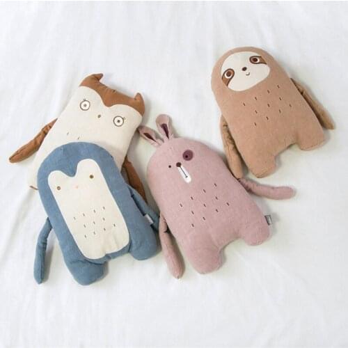 Kawaii Animal Pillow Plush Toy Soft Sloth Penguin Rabbit Owl Stuffed Cushion Sofa Home Decor Nap Pillow Gift For Girls Lovers