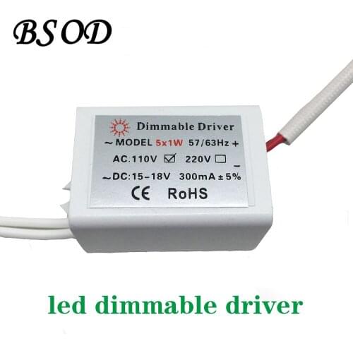 BSOD Led Dimmable Driver 3W 4W 5W DC12V Input AC110V 220V Power Supply DC300ma Lighting Transformer for Led Ceilling Downlight