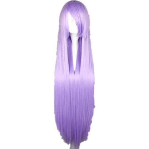 Fei-Show Straight Wig 100 CM/40 Inches Purple Halloween Hair Synthetic Heat Resistant Carnival Cos-play Salon Party Hairset