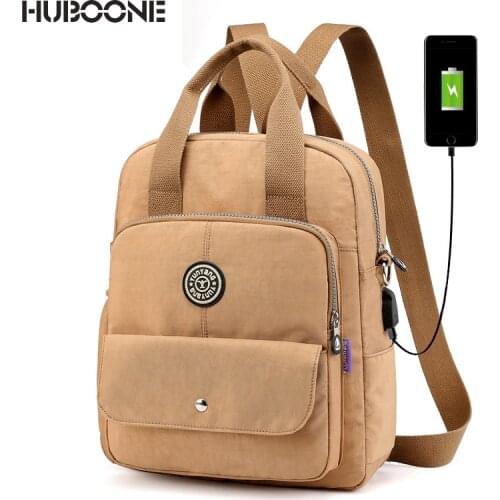 2019 New Waterproof Nylon Backpack Female Multifunction Shoulder Bag Laptop backpack Women Casual Handbag Usb Charging Schoolbag