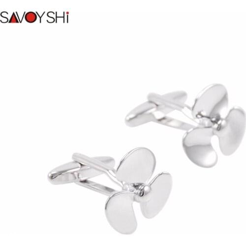 SAVOYSHI Fan Blade Cufflinks For Mens Shirt Brand High Quality Propeller Cuff link Grooms Wedding Jewelry