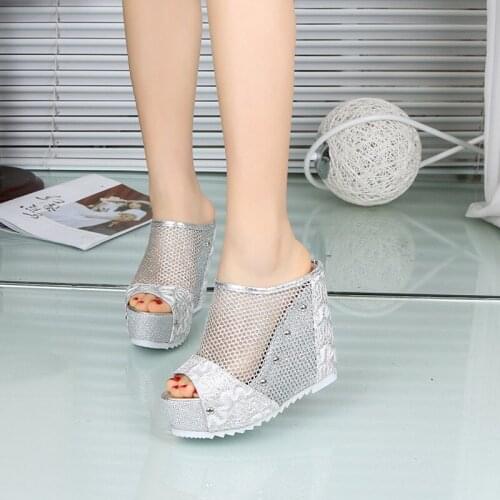 Ladies Wedge Heels Platform Shoes for Women Sandals Mesh Slippers Shoes Chunky Heels Fashion Summer Sandals Trend A Girl Store