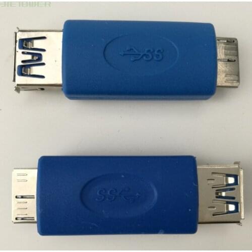 100pcs/lot Blue Standard USB 3.0 USB3.0 Micro B Male To Type A Female MicroB/AF Adapter Convertor with OTG Function Note3 OTG