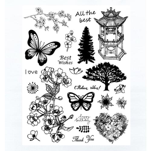 14X18CM courtyard Transparent Seal Clear Stamps Silicone Seal Roller Stamps DIY Scrapbook Album Card Christmas wedding