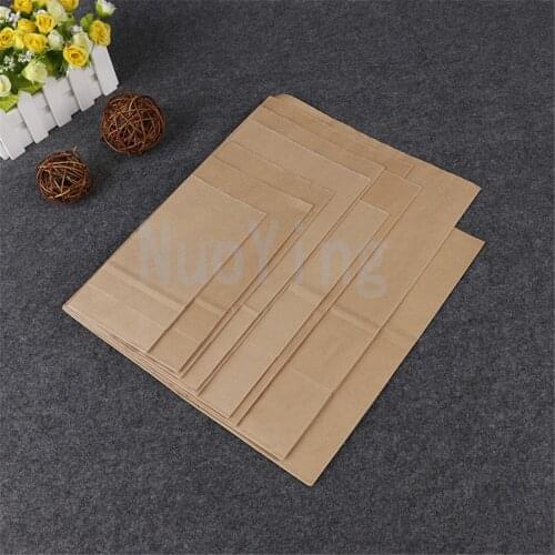20/50/100pcs 12Size brown kraft paper blank kraft paper paper bag store shopping bag fruit and vegetable packaging bag