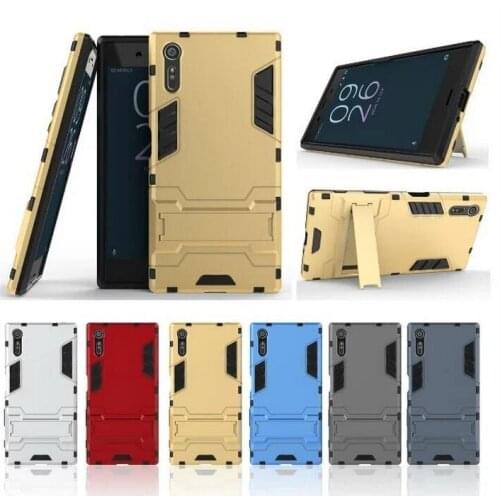 50pcs/lot Free shipping Stand PC +TPU 2 in 1 Hybrid Armor Cover For Sony Xperia X Compact / For Sony Xperia XZ