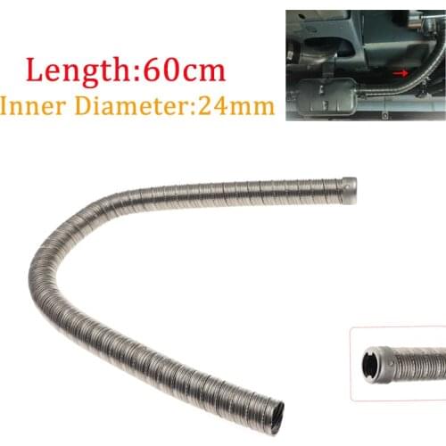 60cm 24mm Dual-layer Car Truck Heater Exhaust Pipe Air Diesel Parking Heater Exhaust Hose Line Stainless For Webasto Eberspacher