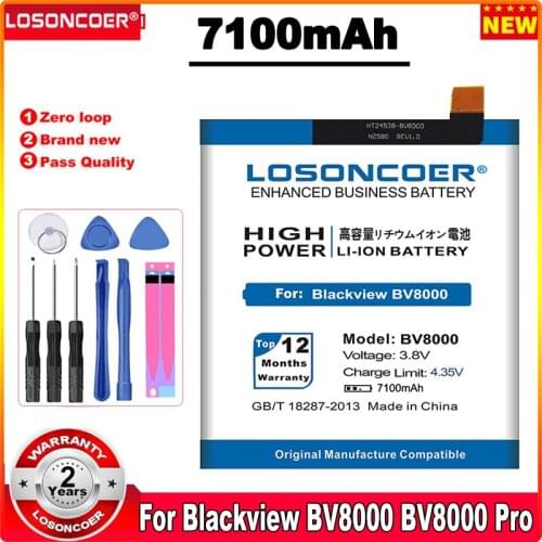 LOSONCOER 6800mAh V636468P For Blackview BV8000 / BV8000 Pro Battery Free Tools