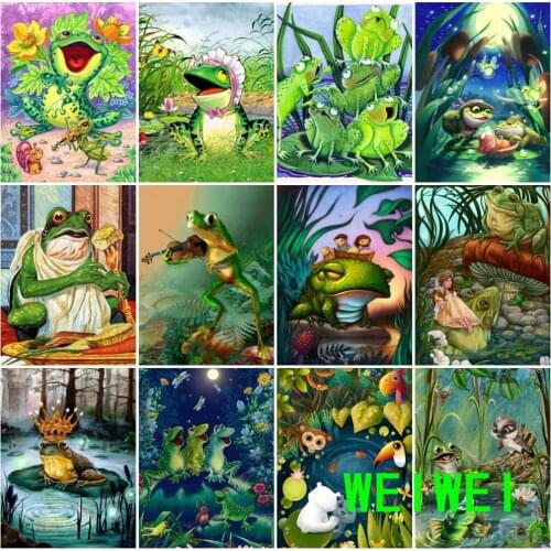 Diamond Painting Animal Diamond Embroidery 5D DIY Frog Picture Rhinestones Needlework Handmade Gift weiwei Wall Art