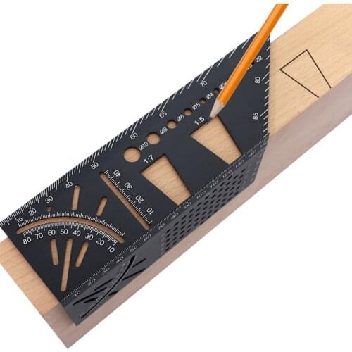 Aluminum Alloy over-line Ruler Angle Ruler Dovetail draw line implement 45 and 90 degree multifunctional woodworking angle ruler