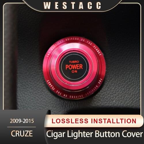 Car Cigar Cigarette Lighter Switch Knob Button Cover Decoration Sticker for Chevrolet Cruze 2009 - 2015 Interior Accessories