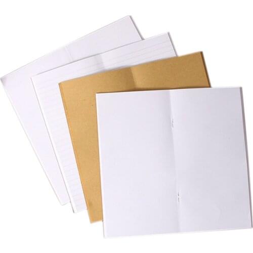 1book/lot 110mmx210mm Travelers Notebook Blank Kraft Paper Book Diary Notebook Standard Style Stationery