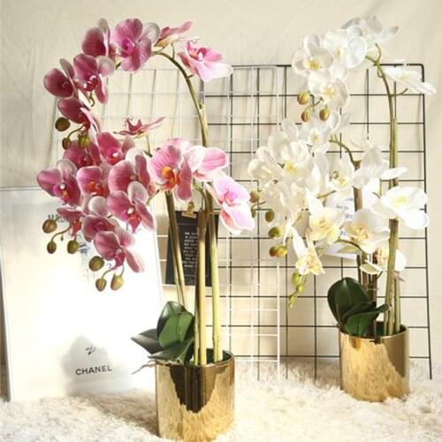 Large latex 3D printing Orchids white artificial flowers hand feel simulation orchid flower for home wedding decoration flores