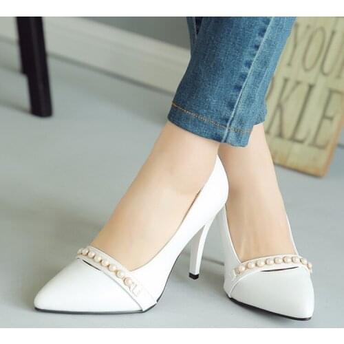 Big Size 11 12 13 ladies high heels women shoes woman pumps Package the heel Package toes Shallow mouth Fine with Pointed