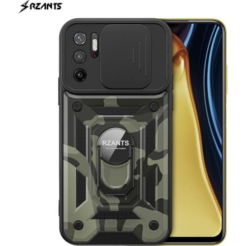 For POCO M3 Pro 5G Case Camouflage Shockproof Armor Lens Slide Protection Ring Back Holder Cover For Redmi Note 10T 10 5G Rzants