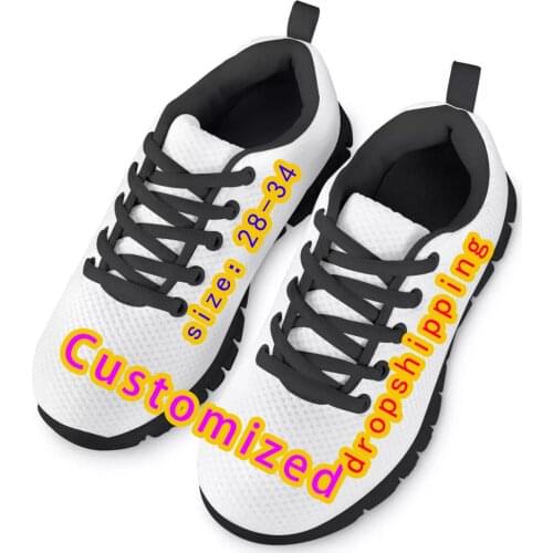 27-34 Size Custom Children Shoes Boys Sneakers For Kids Girl School Casual Flats Breath Lace-Up Lightweight Zapatos Dropshipping