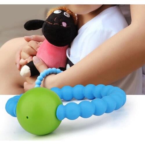 BPA Free Baby Teether Soothing Jewelry Toy For Boy Girl Toddler 100% Food Grade Silicone Bracelet With Round Bell Chew Beads