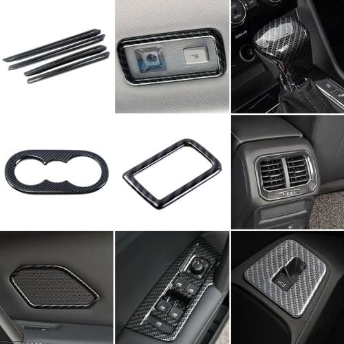 For Volkswagen VW Tiguan 2017-2019 Carbon Fiber Color Car Molding Trim Interior Accessories Central Console Decoration Sticker