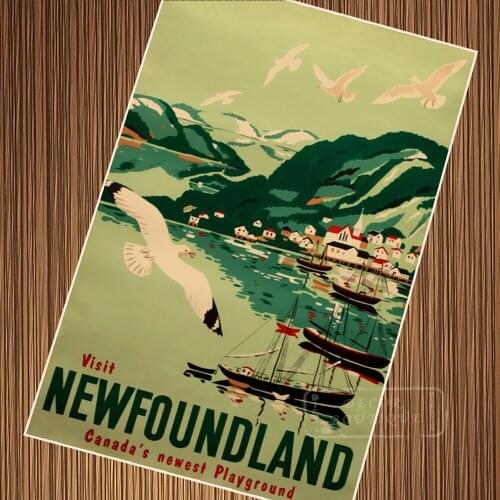 Newfoundland Arctic Canada Travel Tour Retro Poster Canvas Painting DIY Wall Paper Posters Home Decor Gift