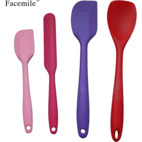 Facemile 4PCS/SET Kitchen Silicone Cream Butter Cake Spatula Mixing Batter Scraper Brush Butter Mixer Cake Baking Tool ZH047