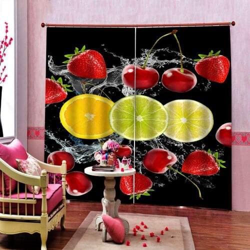 Photo curtains 3d custom fruit 3D cortina for living room bedroom 2020 blackout modern drapes