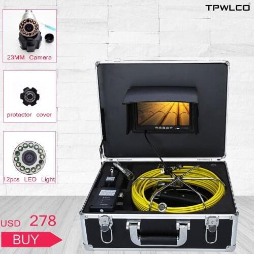 23mm 20m 7inch Pipeline Endoscope Inspection Camera Underwater Industrial Pipe Sewer Drain Wall Video Camera Waterproof IP68
