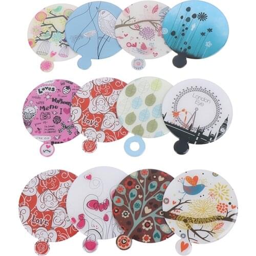 Pocket Cosmetic Mirror Portable Mini Shatter Proof Card Style PU Leather Cover Stainless Steel Unbreakable Makeup Mirror