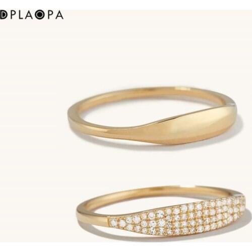 DPLAOPA 925 Sterling Silver Slim Signet Ring Pave CZ Zircon Slim Rings Signet Fine Jewelry Fashion Round Party Wedding Jewels