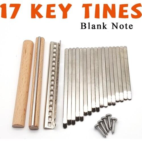 DIY Kalimba 17 Key Set Tines Original LingTing Blank Keyboard Thumb Piano Instrument Accessories Replacement Parts