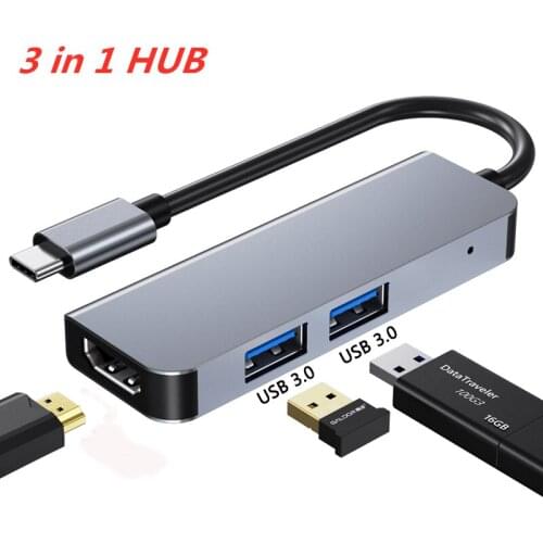 Hub Thunderbolt Dock Type C to 4K HDMI Adapter USB 3.0 Docking Station for MacBook Samsung USB C HUB
