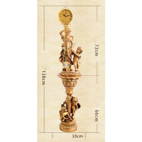 Creative Decorative Floor Clock Living Room Retro American Clock Fashion Creative Modern Resin Goddess Landing Clock Decorations