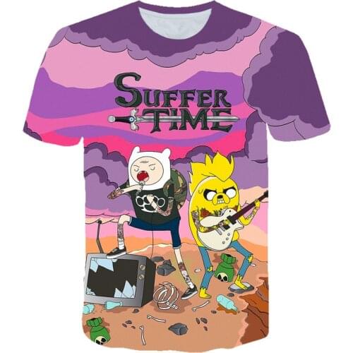 Hot search Adventure Time 3D print fashion casual mens t-shirts childrens clothing flower short-sleeved man anime clothing