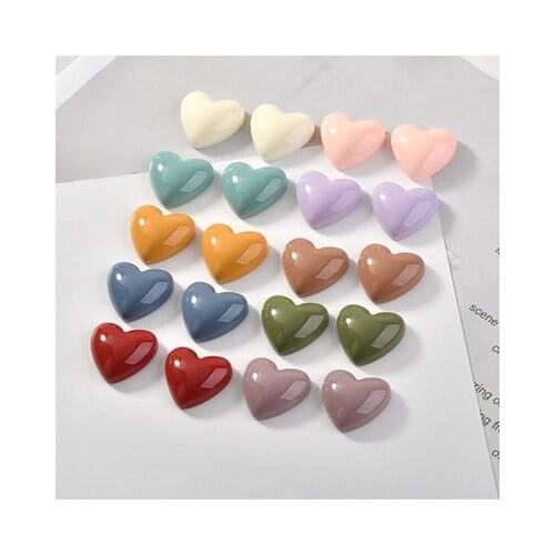 20mm fridge magnet heart shape colorful resin decoration magnetic paper paste photo fixer holder pink yellow red blue kids like