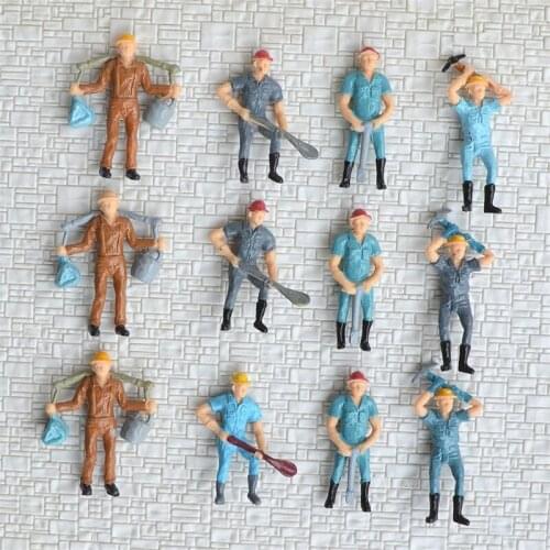 1/42 Scale Building Sand Table Model Making Materials Train Model Railroad Worker DIY Handmade 4cm Scene Doll For Friend Gift