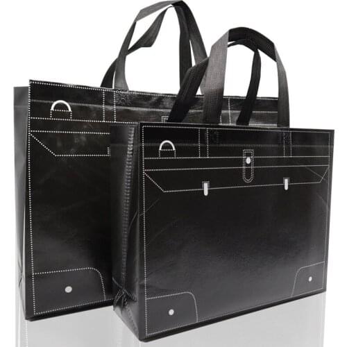 Fashion Box Covering Film Non-woven Fabric Shopping Bag Reusable Tote Pouch Women Travel Storage Handbag Bag DIY Customized