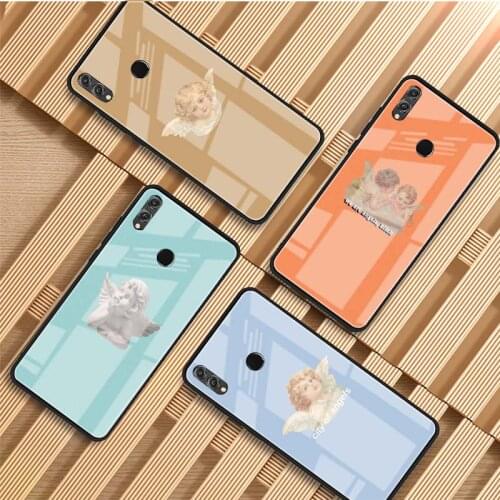 Fashion aesthetic cute art angle popular DIY Luxury Tempered Glass Phone Case For Huawei P20 P30 P40 Lite PRO Mate 20 30 Lite
