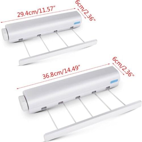 Wall Mounted 4/5 Clothes Line Retractable Laundry Hanger Clothes Drying Rack K92A