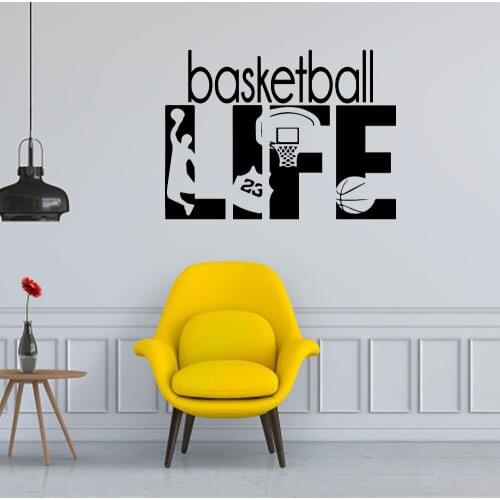 Basketball Life Wall Stickers Home Decor For Kids Babies Room Home Decor Wall Stickers Waterproof Vinyl dw10466
