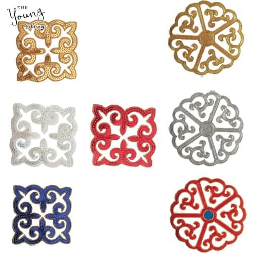 Brand New Applique Embroidery Sequin Iron on patches Sewing Fabric Badges Sticker Stripes on patch DIY Kids Clothing Accessories